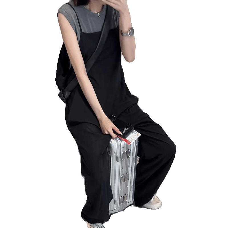 40代ファッション レディース ワイド サロペット オールインワン オーバーオール カジュアル