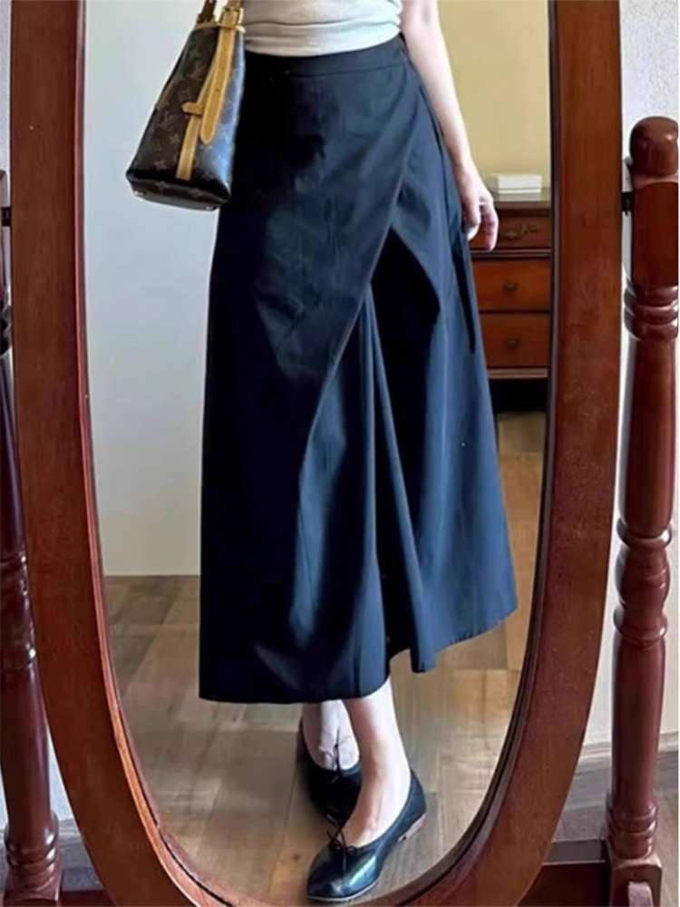 40代ファッション レディース エレガントフレアミモレスカート