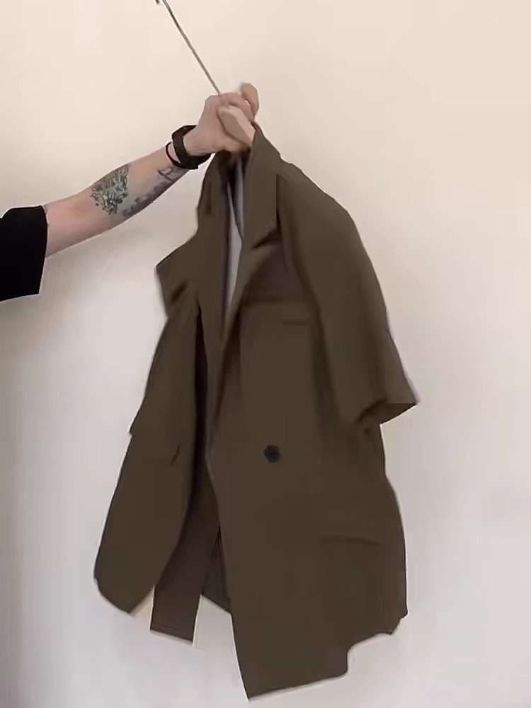 40代ファッション レディース オーバーサイズショートスリーブジャケット