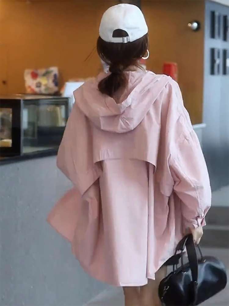 40代ファッション レディース オーバーサイズフーディシャツジャケット