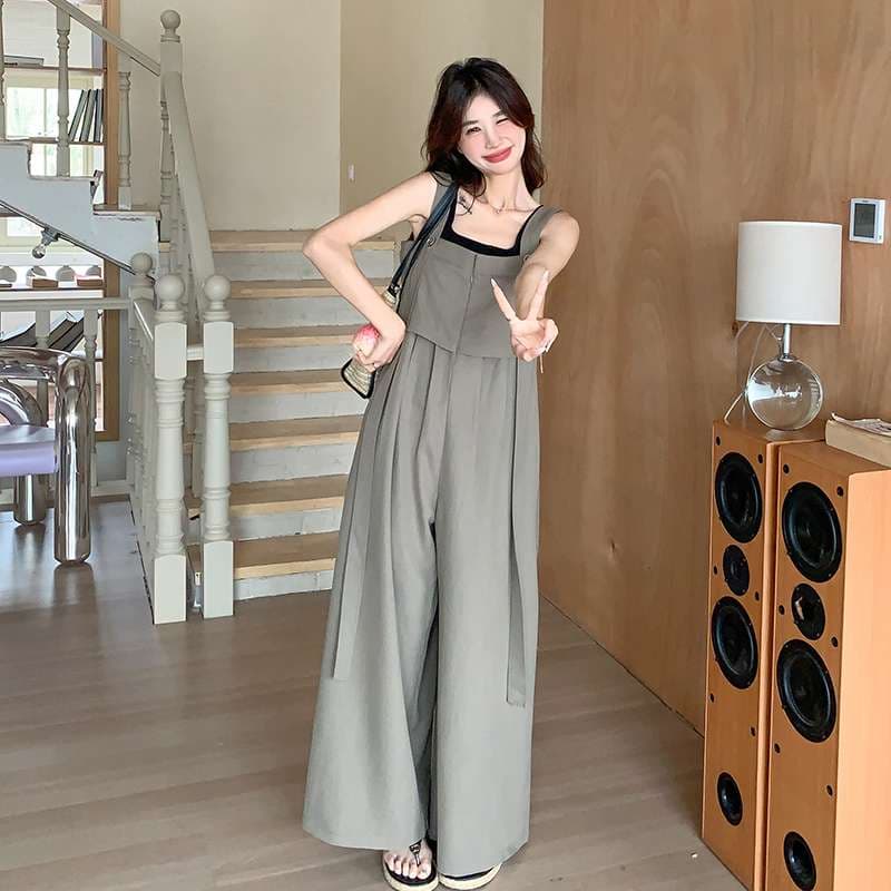 40代ファッション レディース エレガントリラックスサロペット