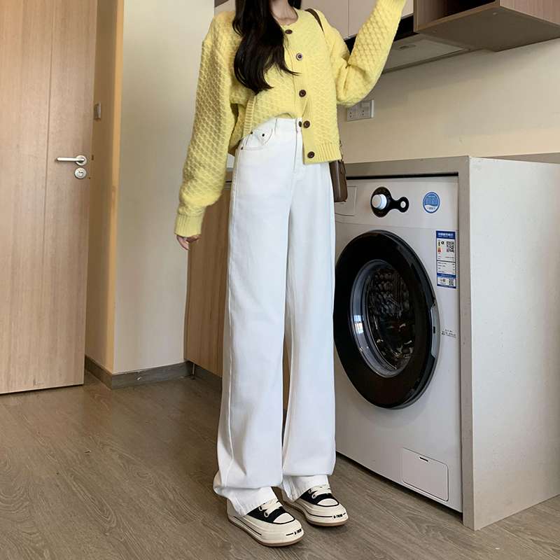 40代ファッション レディース 大人カジュアルワイドデニムパンツ