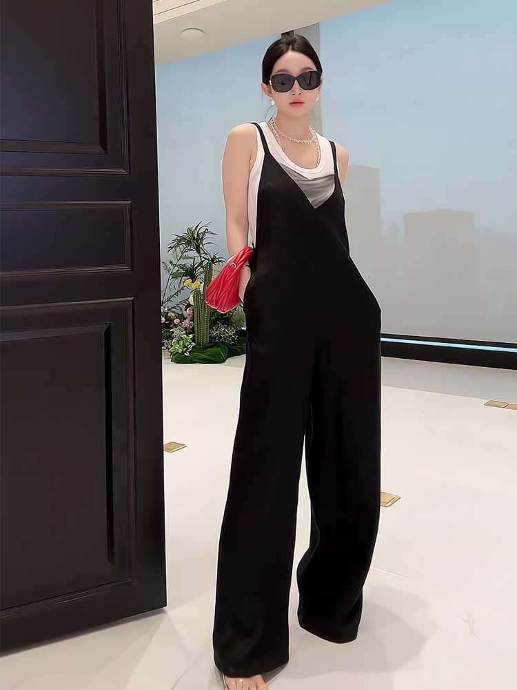 40代ファッション レディース エレガントモダンサロペット