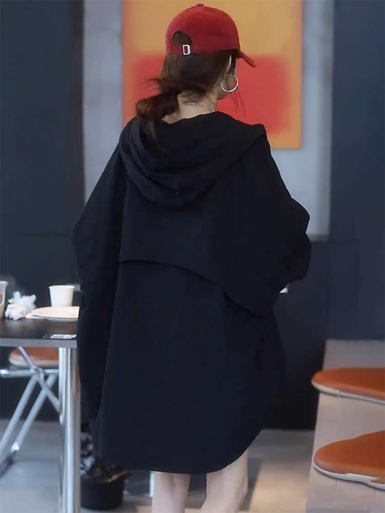 40代ファッション レディース オーバーサイズフーディシャツジャケット