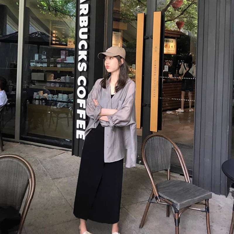 40代ファッション レディース 薄手長袖 シフォンシャツ シアーシャツ