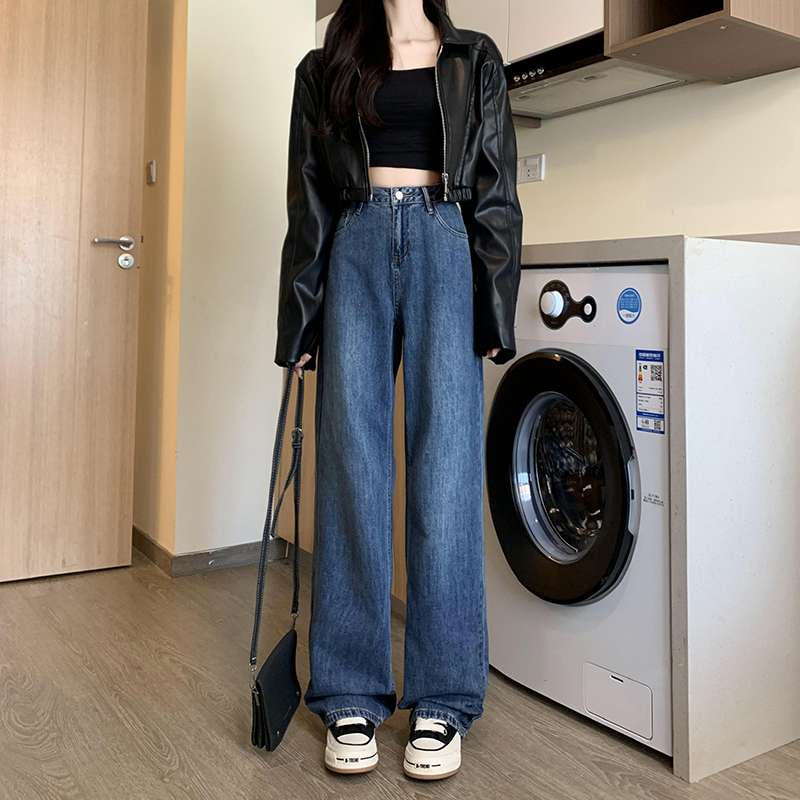 40代ファッション レディース 大人カジュアルワイドデニムパンツ