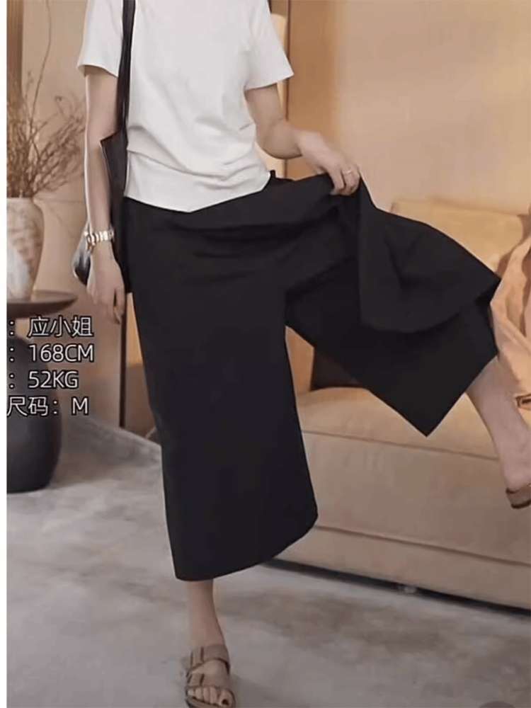 40代ファッション レディース リラックスワイドクロップドパンツ