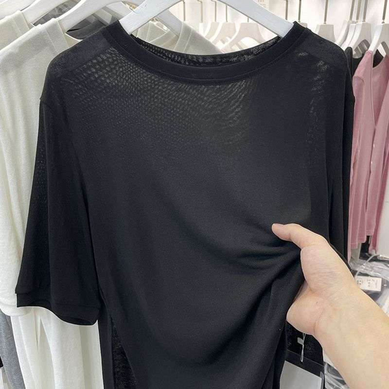 40代ファッション レディース エアリーシルエット 大人シンプルTシャツ