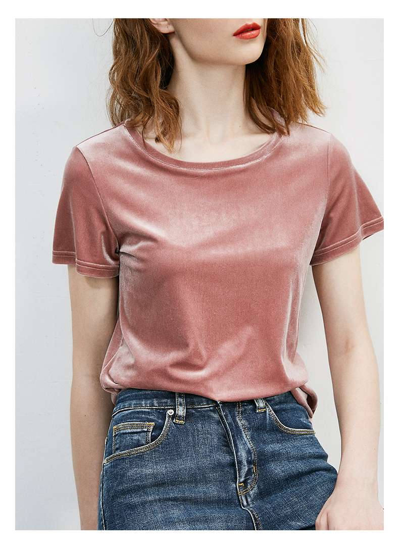 40代ファッション レディース 大人の上質ベロアカットソー