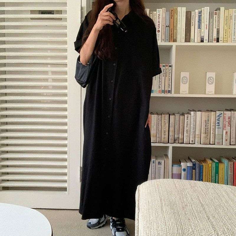 40代ファッション レディース 大人カジュアル グリーンシャツワンピース