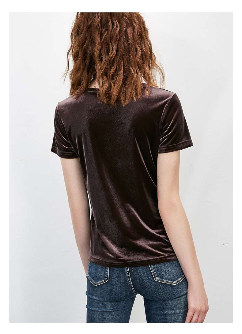 40代ファッション レディース 大人の上質ベロアカットソー