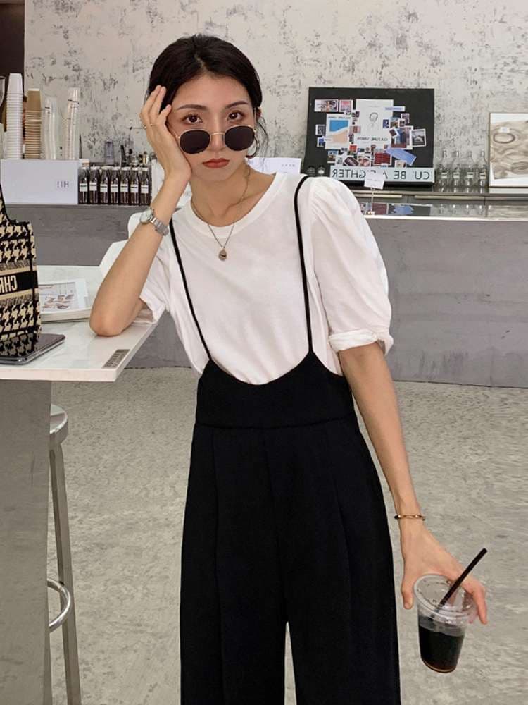 40代ファッション レディース 大人のゆったりサロペット