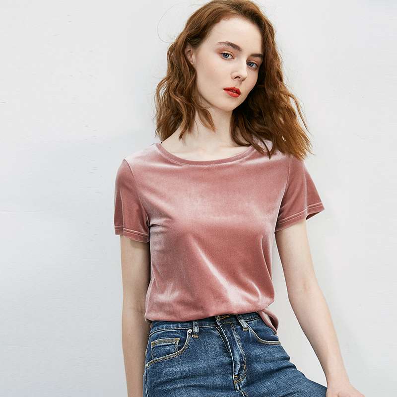40代ファッション レディース 大人の上質ベロアカットソー