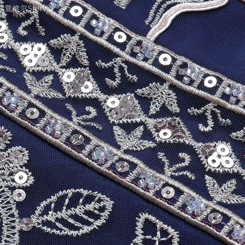 40代ファッション レディース 優雅な刺繍レースミディドレス