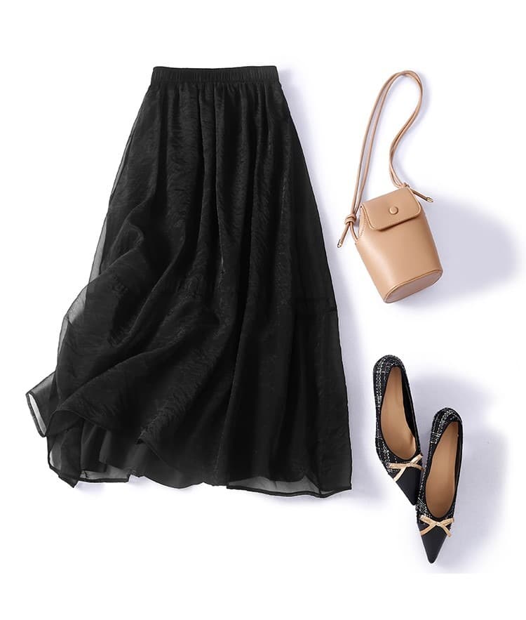 40代ファッション レディース エレガントプリーツスカート