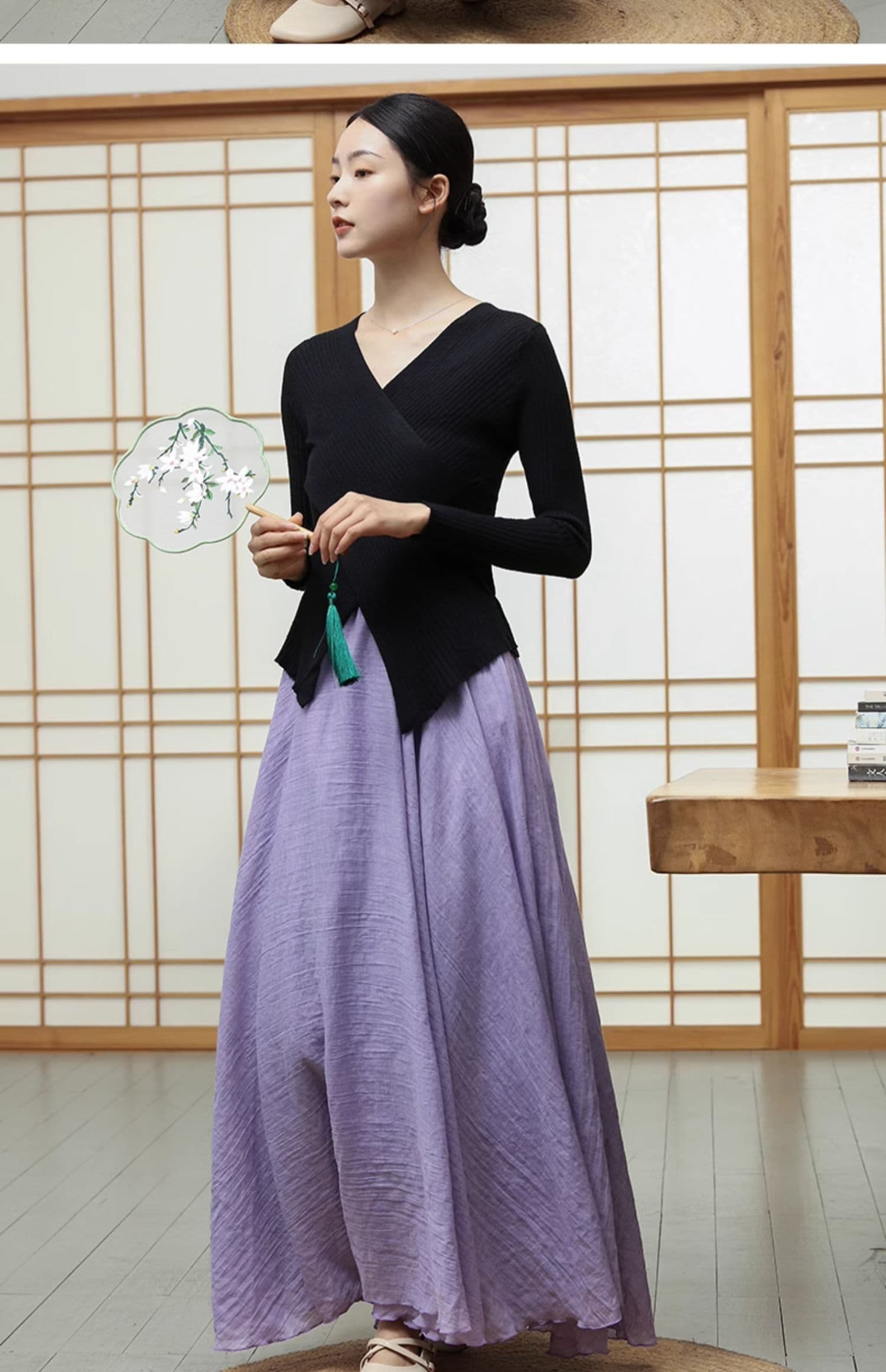 40代ファッション レディース エレガント フェミニン マキシスカート ロング