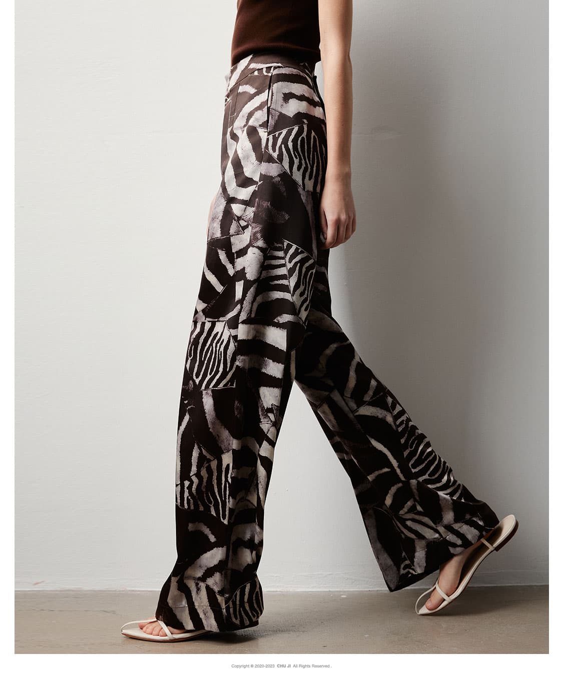 40代ファッション レディース エキゾチック ワイドパンツ