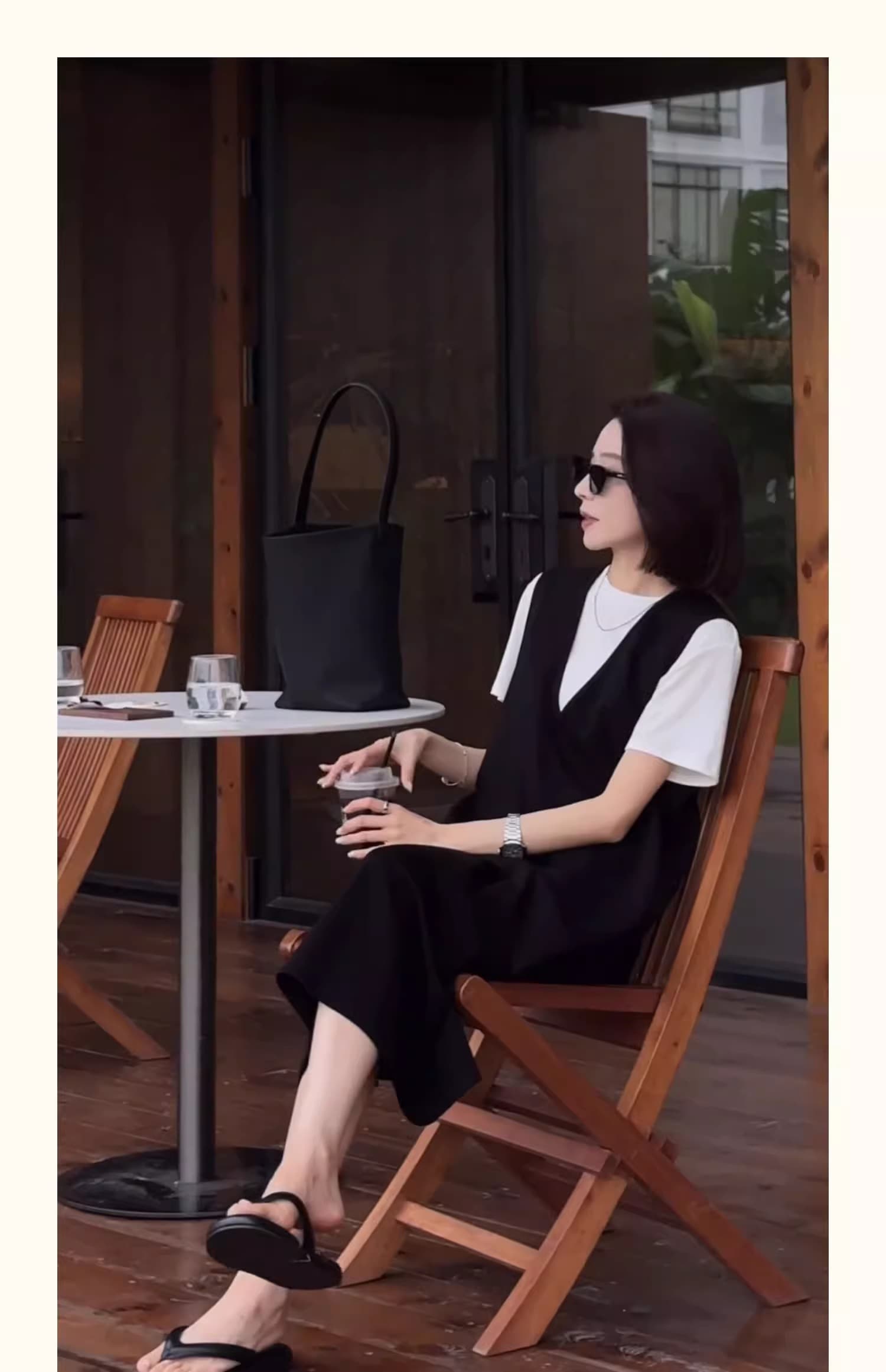 40代ファッション レディース モノトーンレイヤードジャンパースカート