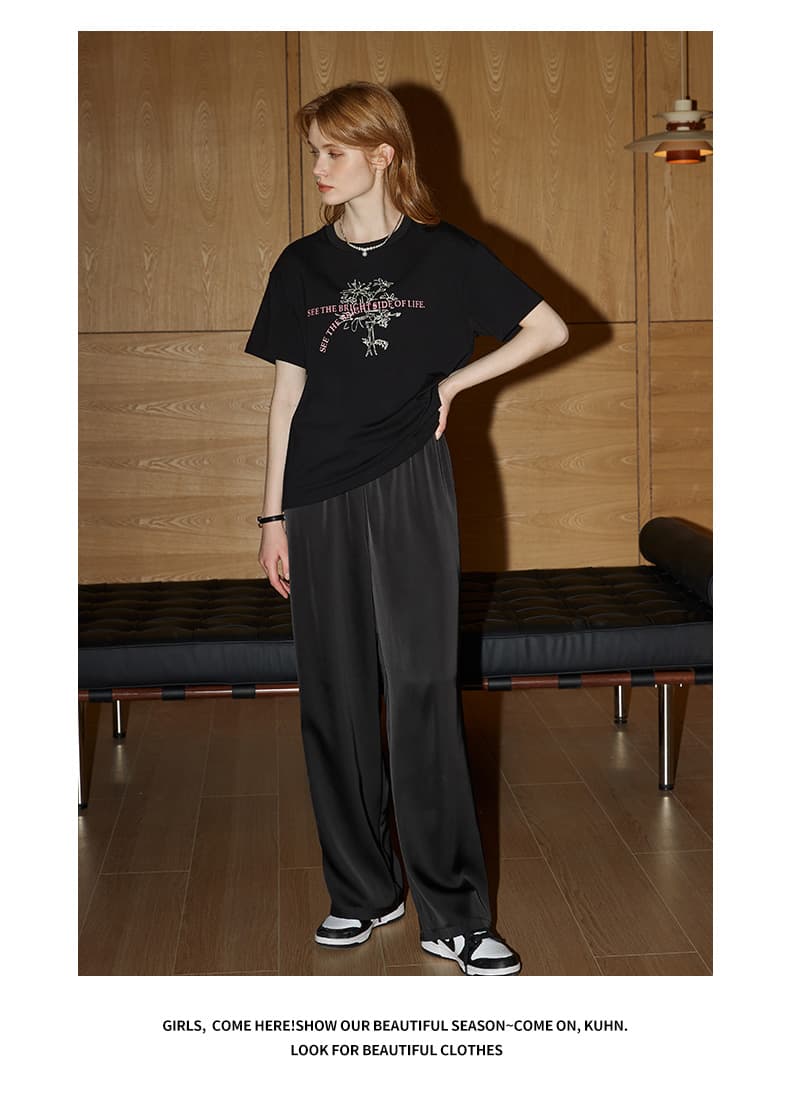 40代ファッション レディース エレガントリラックスワイドパンツ