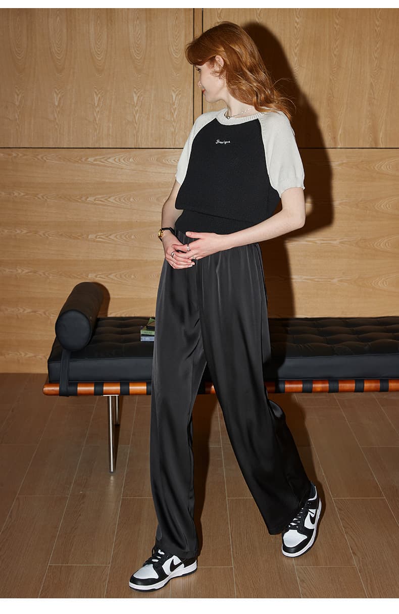 40代ファッション レディース エレガントリラックスワイドパンツ