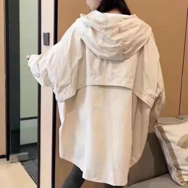 40代ファッション レディース オーバーサイズフーディシャツジャケット