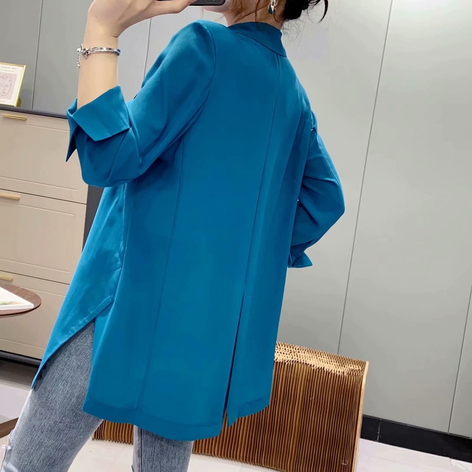 40代ファッション レディース エレガントホワイトオーバーサイズジャケット