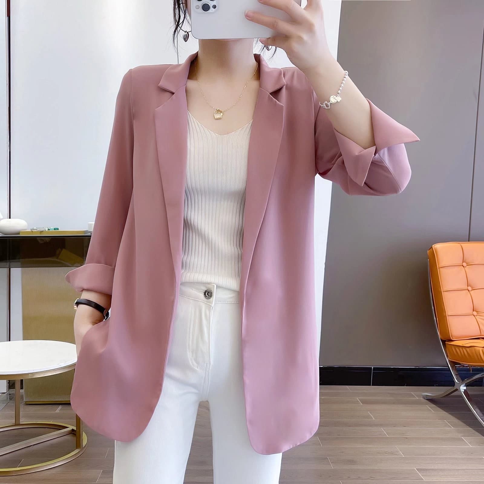 40代ファッション レディース エレガントホワイトオーバーサイズジャケット