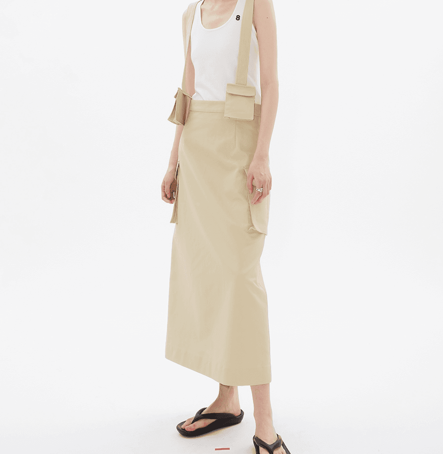 40代ファッション 40代ファッション ユーティリティ サスペンダー スカート