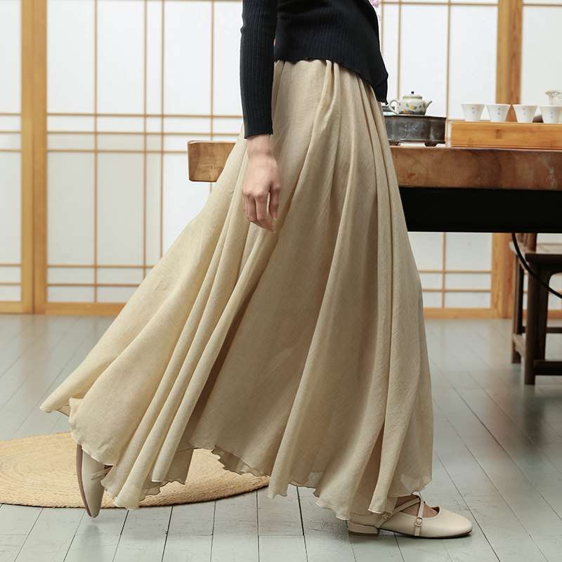 40代ファッション レディース エレガント フェミニン マキシスカート ロング