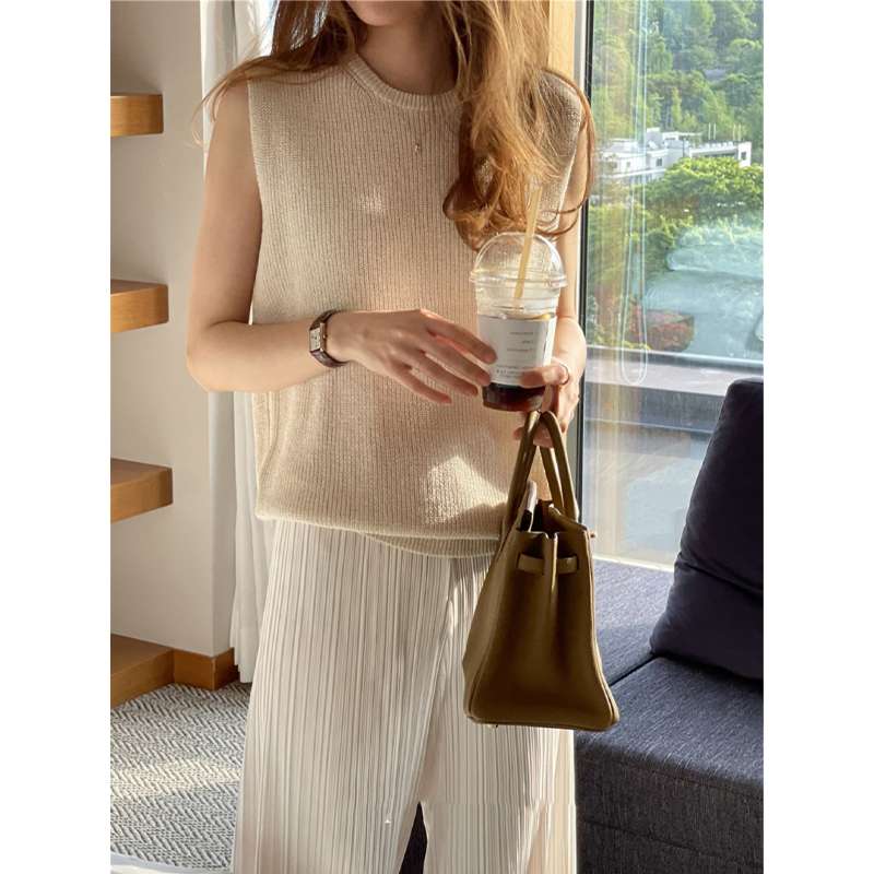 40代ファッション レディース エレガントリブニットベスト