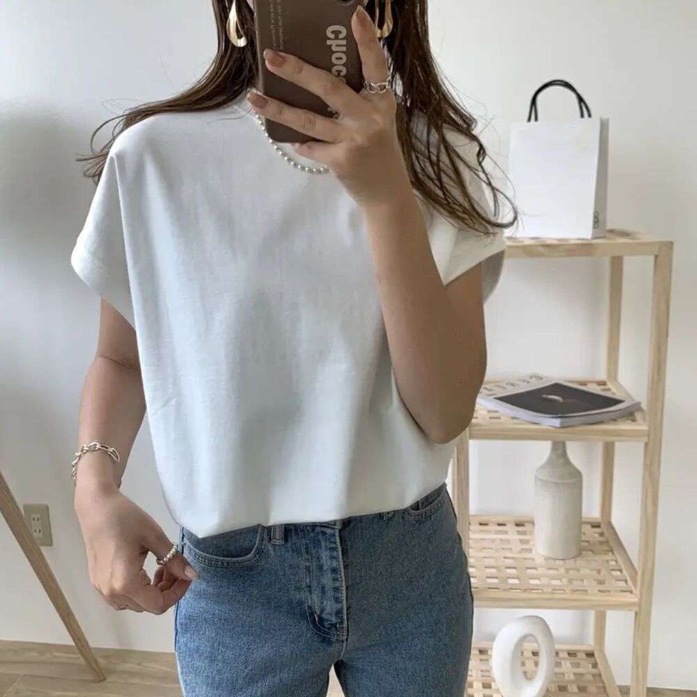40代ファッション レディース シンプルコンフォート半袖Tシャツ