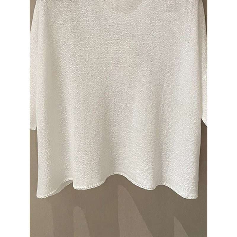 40代ファッション レディース シンプル上品オーバーサイズニットプルオーバー