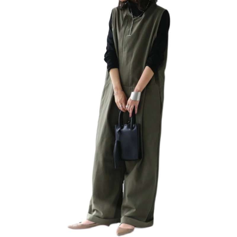 40代ファッション レディース エレガントワイドサロペット