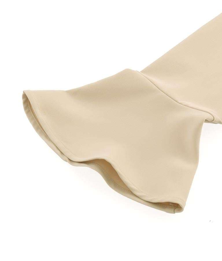 40代ファッション レディース フレア袖ペプラムブラウス