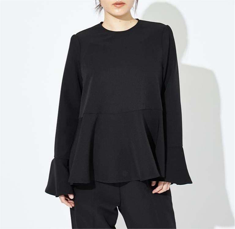 40代ファッション レディース フレア袖ペプラムブラウス