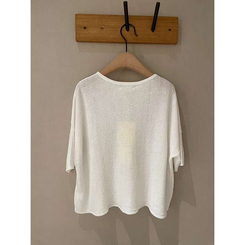 40代ファッション レディース シンプル上品オーバーサイズニットプルオーバー