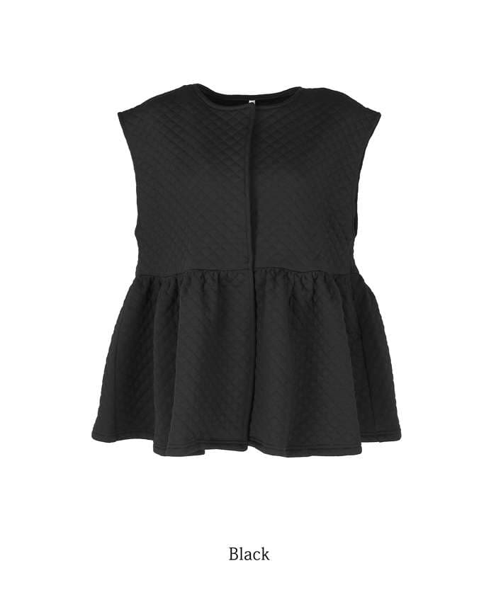 40代ファッション レディース キルティングフレアベスト