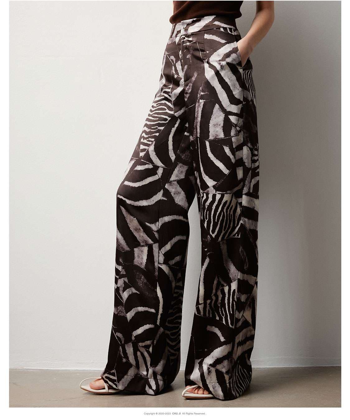 40代ファッション レディース エキゾチック ワイドパンツ