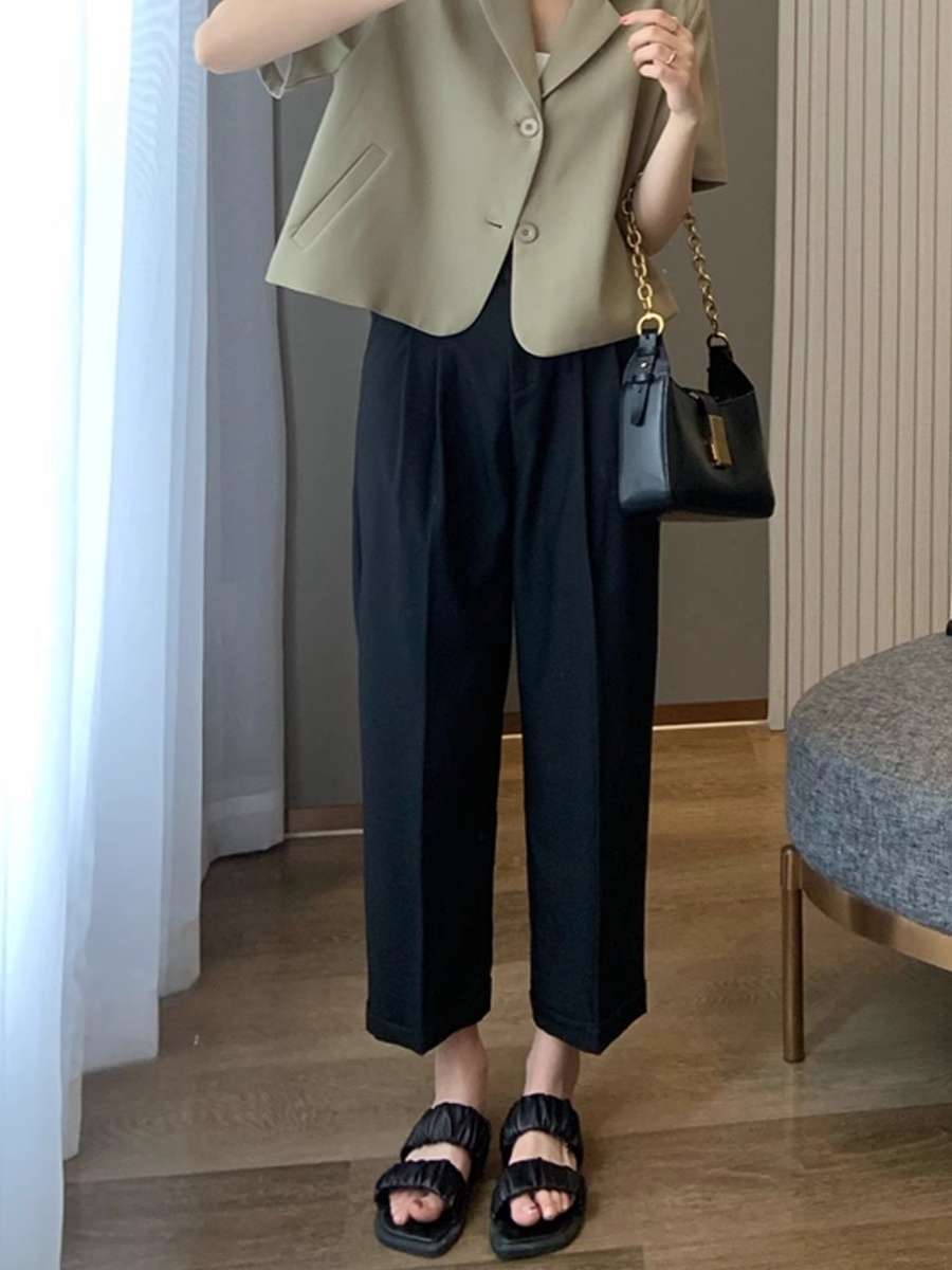 40代ファッション レディース エレガントワイドクロップドパンツ