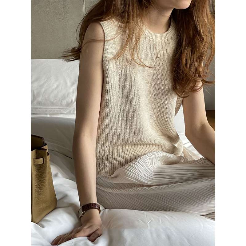 40代ファッション レディース エレガントリブニットベスト