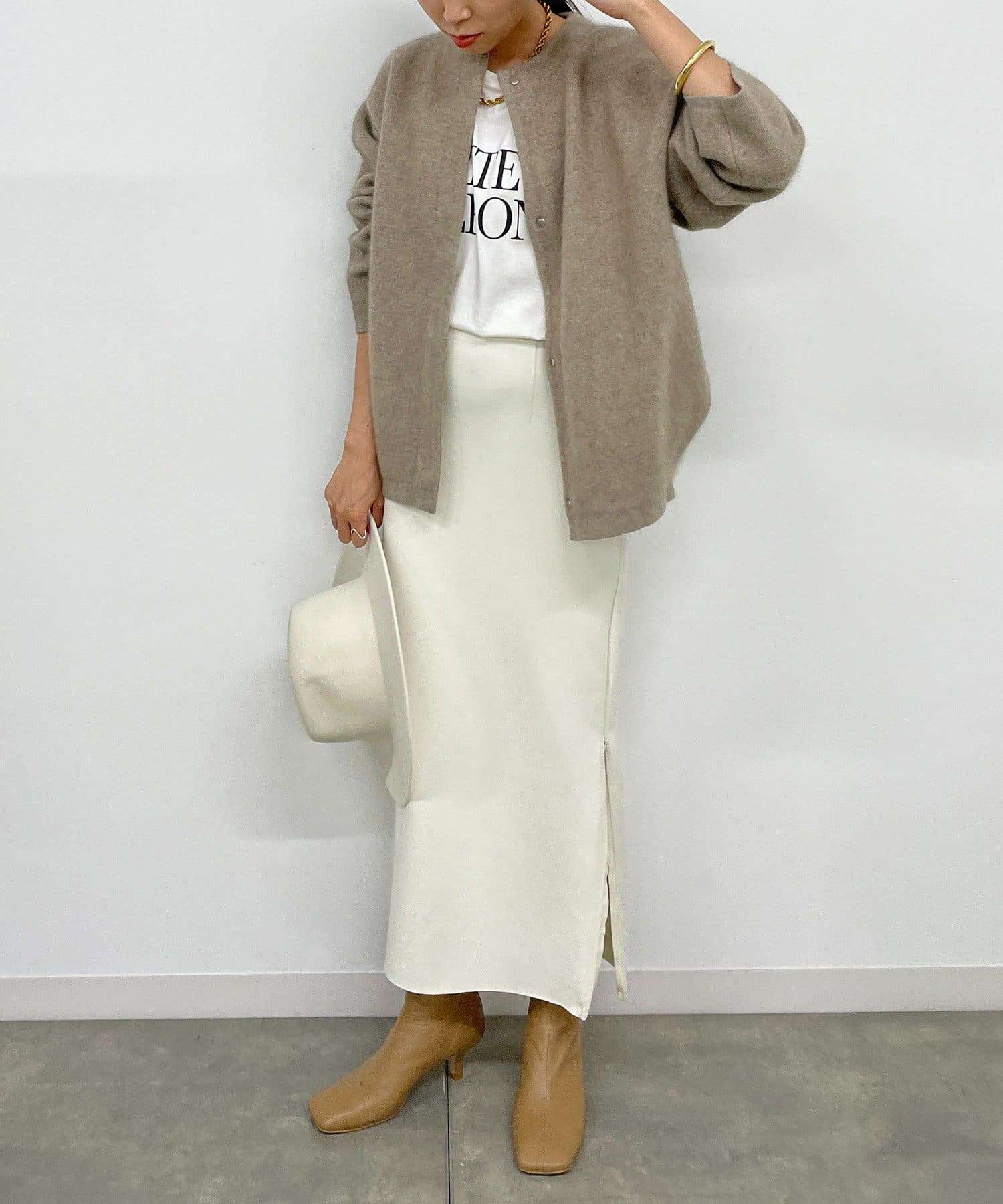 40代ファッション レディース 大人のスリットスカート