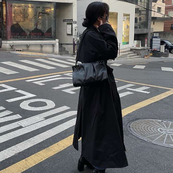 40代ファッション レディース ロングトレンチコート