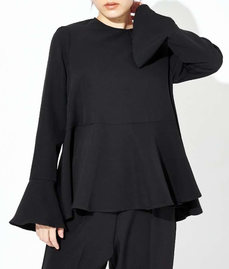 40代ファッション レディース フレア袖ペプラムブラウス