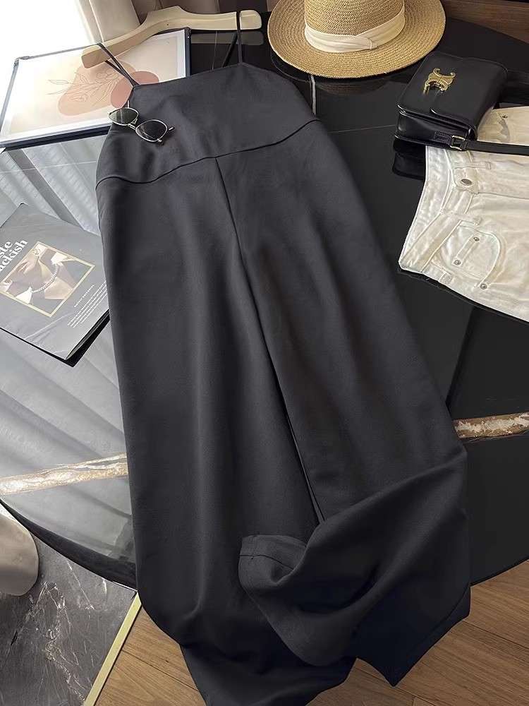 40代ファッション レディース エレガントなストラップ付きロングサロペット