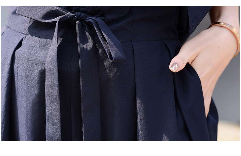 40代ファッション レディース エレガントリボンウエストマークセットアップ