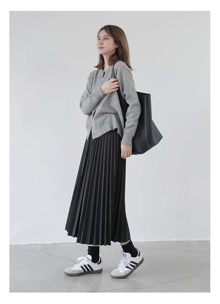 40代ファッション レディース プリーツロングスカート ミモレ丈