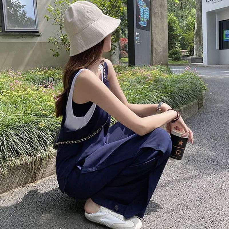 40代ファッション レディース 大人のゆったりサマーサロペット