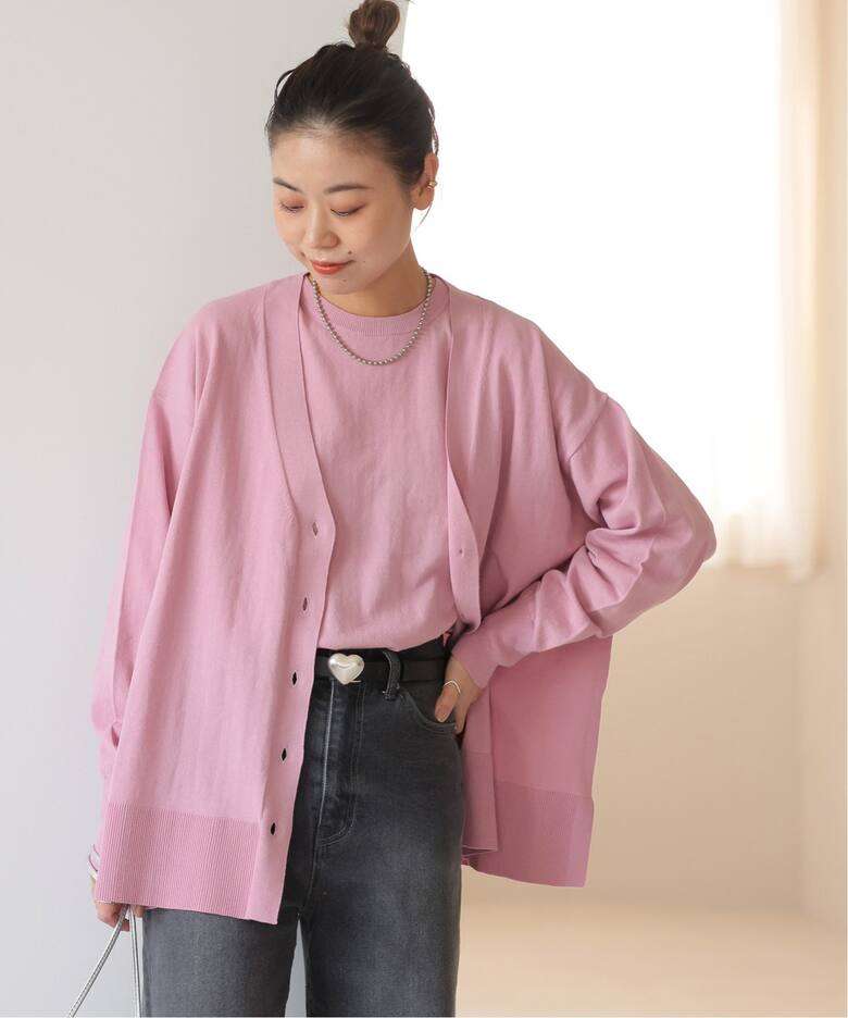 40代ファッション レディース オーバーサイズニットカーディガン