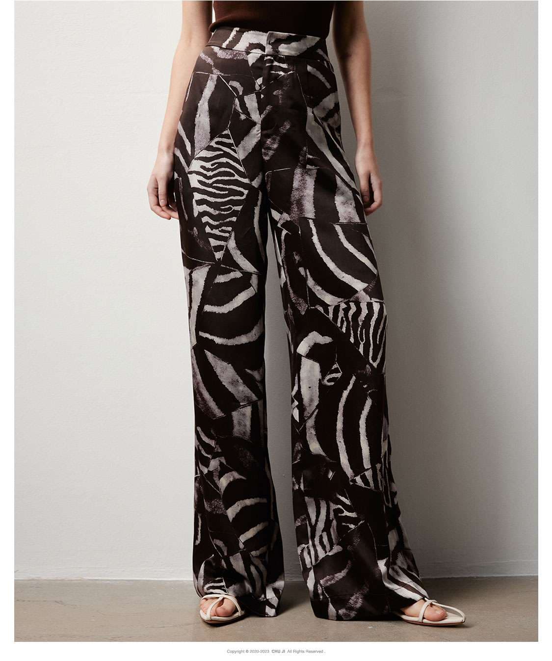 40代ファッション レディース エキゾチック ワイドパンツ