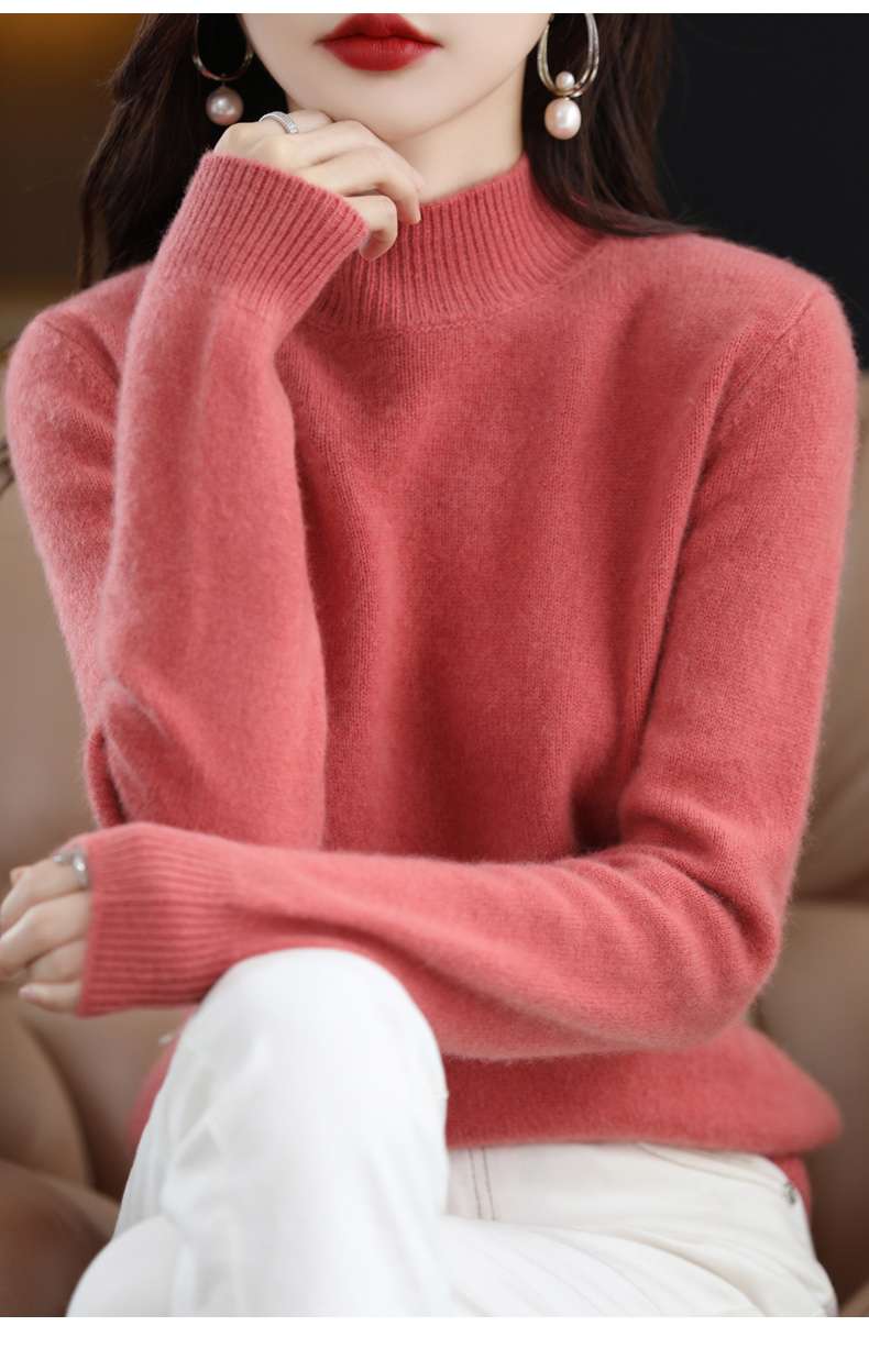 40代レディースファッション 秋冬ハイネックニット